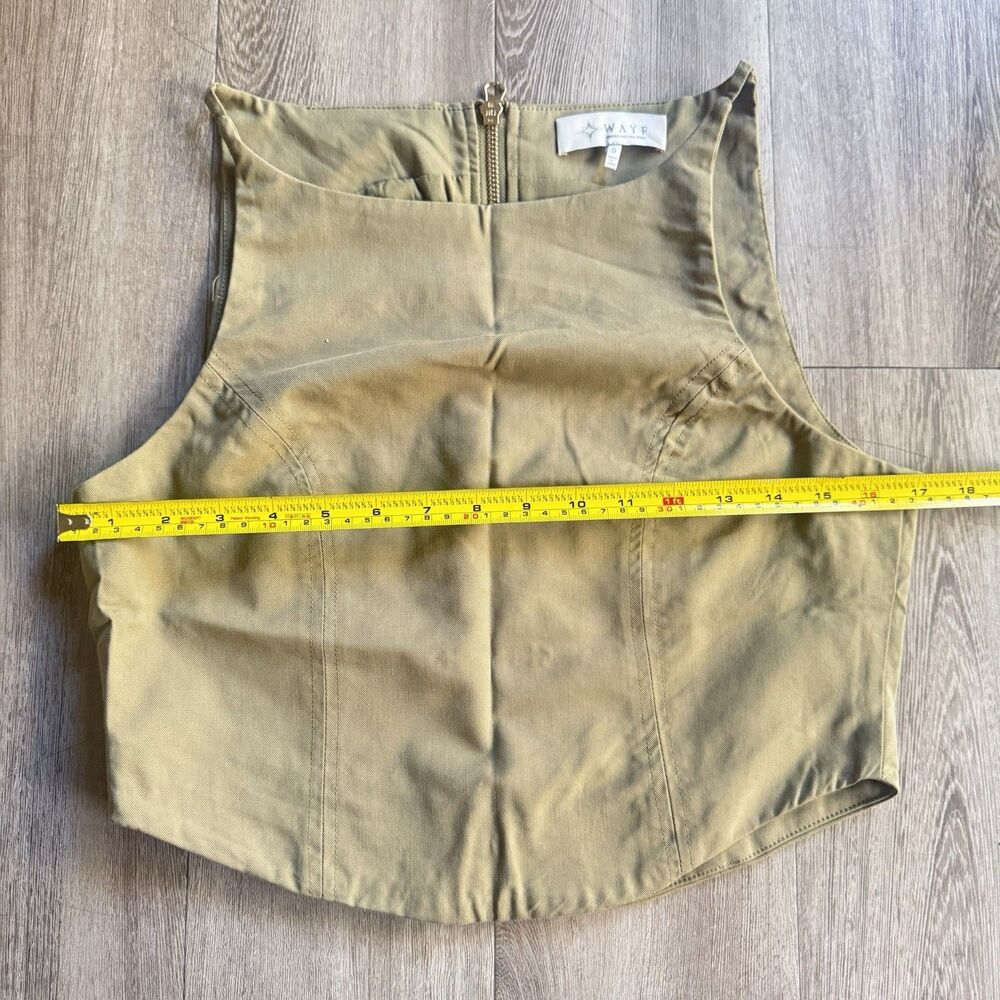 WAYF Olive Green Two-piece Set Cropped top & Wide-leg Oversized Pants Size S - Picture 2 of 16
